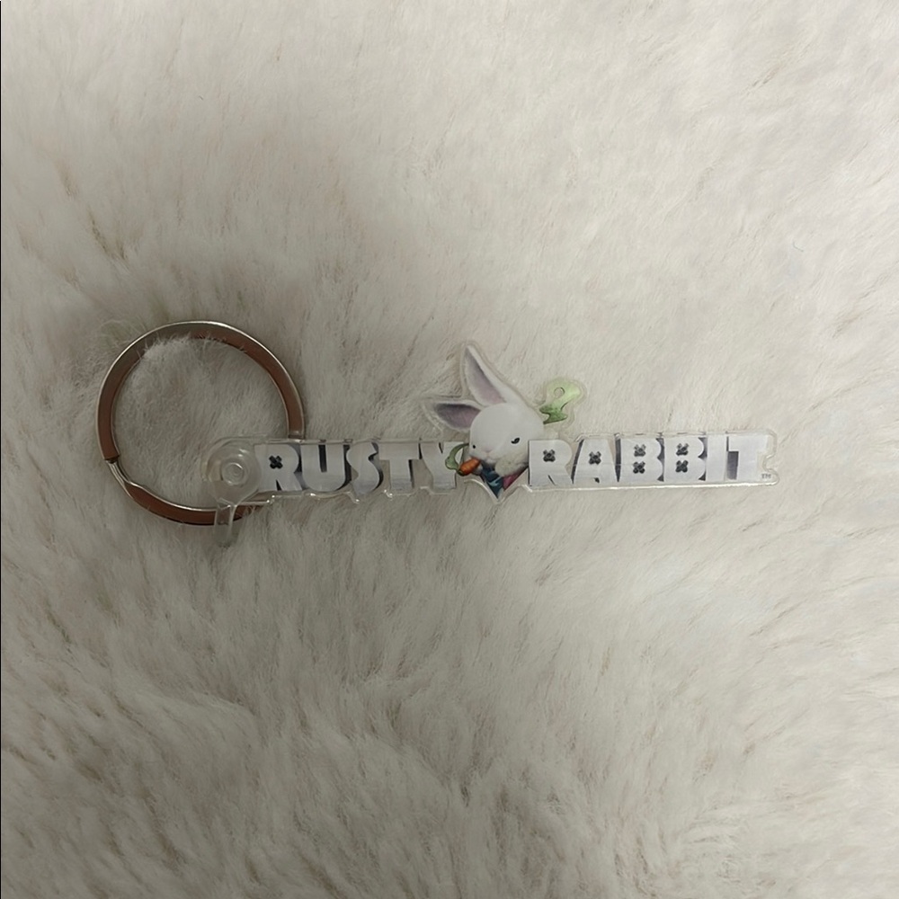 STEAM GAME PRE RELEASE EXCLUSIVE MERCH Rusty Rabbit White Keychain